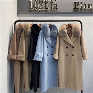 Пальто оверсайз с мехом