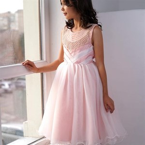 Красивое платье усыпанное жемчугом Новиночки Прямые