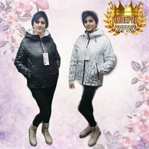 Демисезонняя куртка Цвет черный белый с принтом Производство