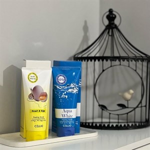 Пилинг скраб скатка для лица на основе яйца и слизи