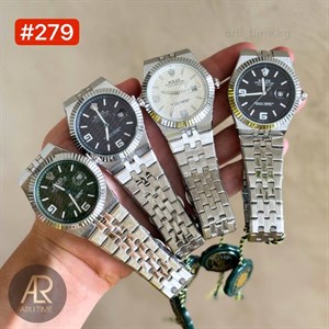 Наручные часы в стиле люкс ROLEX — автоподзавод, стальной корпус и браслет, дата