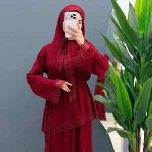Женский костюм-тройка с гипюром из ангоры, размеры 42–52
