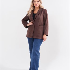 Пиджак из замши Изысканный фасон с классическим воротником