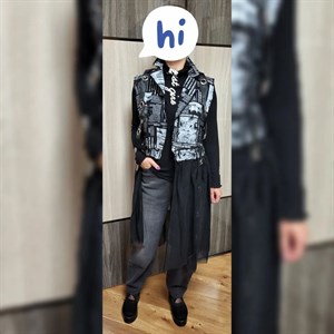 Модель 91952 Комбинированный жилет в стиле Спорт шик