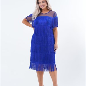 Платье с бахромой Роскошное платье украшенная многослойной