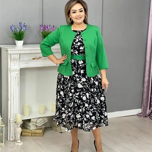 Костюм тренд легкое шифоновое платье и стильный пиджак