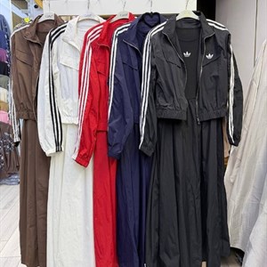 Комплект Adidas Originals оптом: платье без рукавов + укороченная олимпийка на молнии с полосками