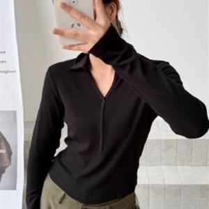 Женские лонгсливы под Uniqlo из хлопкового трикотажа с шерстью