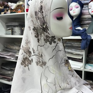 Женский платок люкс 110×110 из жоржета с ручным подгибом