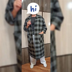 Модель 552 Лен в клетку всегда в моде Свободный крой