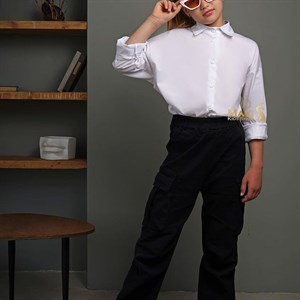 Хлопковая школьная рубашка в стиле оверсайз oversize