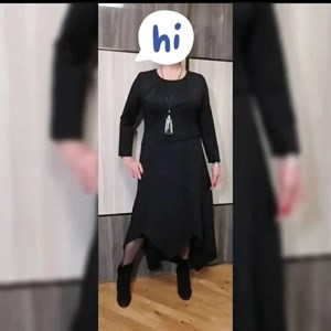 Модель 7096 Креативное асимметричное платье из толстой