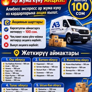 Доставка по Кыргызстану каждую пятницу за 100 сом — выгодная акция