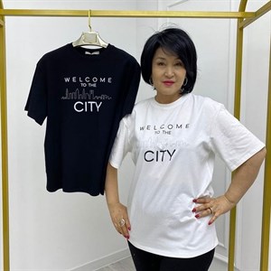 Футболка Сити ткань фулайкра цвет Белый Чёрный размер