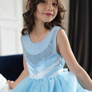 Красивое платье усыпанное жемчугом Новиночки Прямые