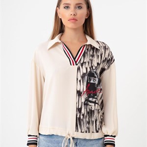 Стильные блузы с принтами Турция Размеры 50 52 54