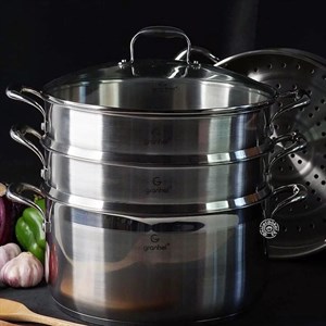 Роскошная Мантоварка Granhel steel из нержавеющей