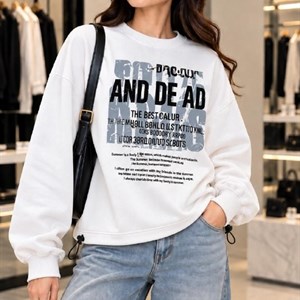 Женский свитшот oversize из плотной ткани варенка с принтом