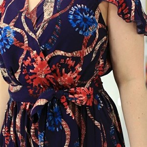 Длинный сарафан Валерия из штапеля с ярким принтом