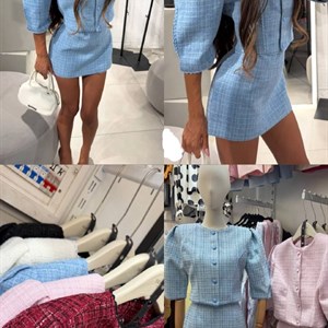 Женские костюмы-двойки из твида — стильная молодежная одежда оптом