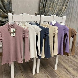 Новинка Водолазки с воланом Ткань лапша стрейч размеры