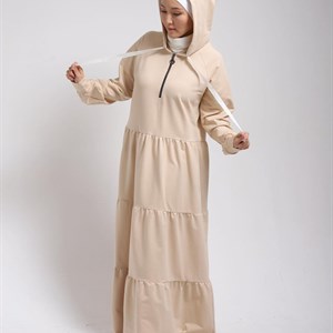 Ярусные платья с капюшоном на груди рабочий замок