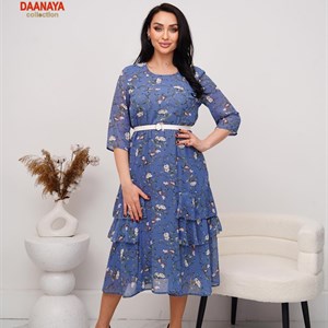 Стильное шифоновое платье с х/б подкладкой | DAANAYA Collection