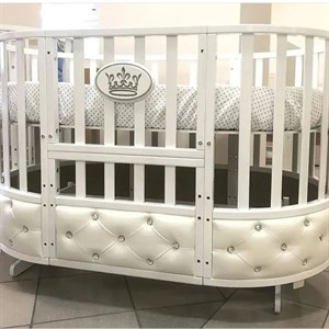 Кроватка овальная 6в 1 с мягкой обивкой Цена 25000