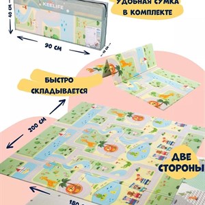 Термоковрик складной двухсторонний Размер 180х200
