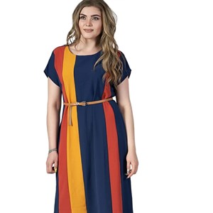 Комбинированное платье Матильда из ткани Мадагаскар