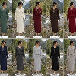 Трикотажный костюм-двойка люкс качества, размеры 42–50