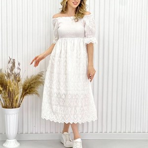 Модель 6616 Платье из х б ткани с выбитым рисунком