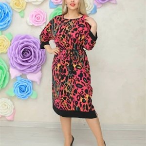 Лёгкое платье в стильных расцветках 48 50 52 54 Ткань