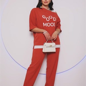 Стильный женский костюм "Good Mood" для повседневной носки - размеры 50-56