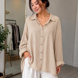 Стильная льняная блуза oversize из премиального льна 🌿 — свободный крой и объёмные рукава