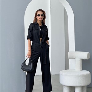  Всегда актуально базовый черный цвет комбинезонженскийоптом