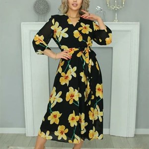   Элегантное и сочное платье с красивым принтом Цвета