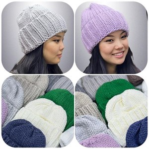 Женская модель Крупная толстая вязка Внутри флис подклад