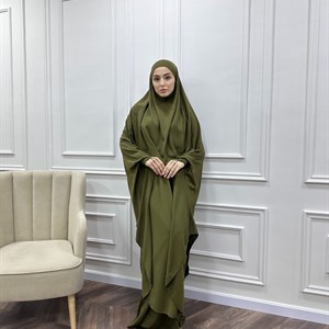 Джильбаб с юбкой с рукавами на пальчике  