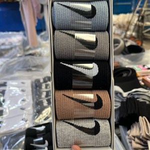 Спортивные носки Nike из чистого хлопка оптом, размеры 41–47 — упаковка 5 пар